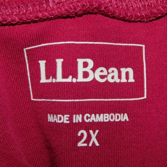 Lot 3 LL Bean Womens 2X Cotton Turtleneck Shirts Red Blue Burgundy - Picture 6 of 9